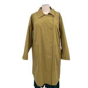 Ava & Viv Double‎ Breasted Water Resistant Olive Green Rain Coat 2x
